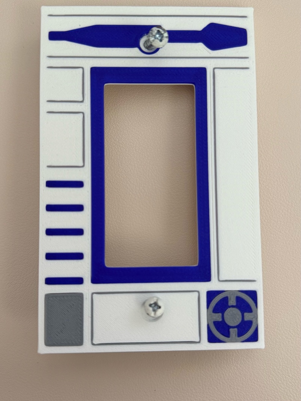 R2-D2 Inspired Single Toggle Wall Plate - Blue & White